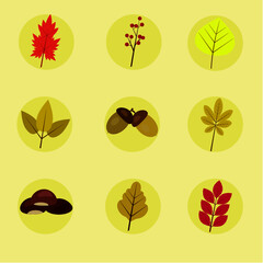 set of autumn icons