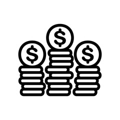 Earning icon vector illustration in line style about marketing and growth for any projects