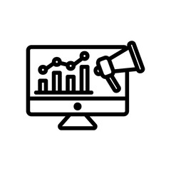 Digital Marketing icon vector illustration in line style about marketing and growth for any projects
