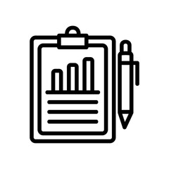 Report icon vector illustration in line style about marketing and growth for any projects