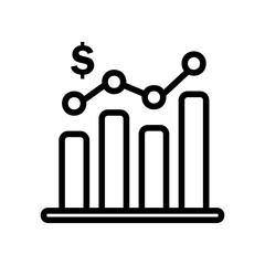 Statistics icon vector illustration in line style about marketing and growth for any projects