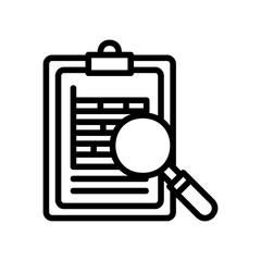 Search report icon vector illustration in line style about marketing and growth for any projects