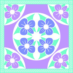 colorful scarf design with damask frame