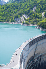 dam and promenade sunny in Kurobe Toyama, Japan