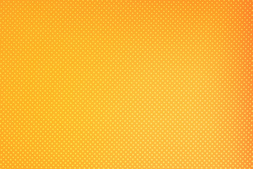Pop art colorful comics book magazine cover. Polka dots orange and yellow background. Cartoon funny retro pattern. Vector halftone illustration. 90-s style. Template design for poster, card, flyer