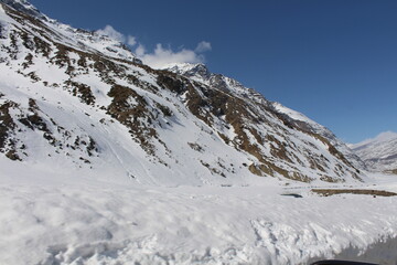 snow covered mountains