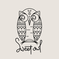 Sweet outline logo. Doodel isolated emblem design. Kids education symbol