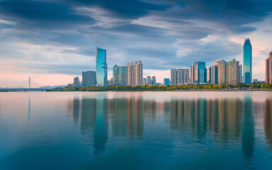 Fototapeta premium Urban scenery of Huizhou City, Guangdong Province, China