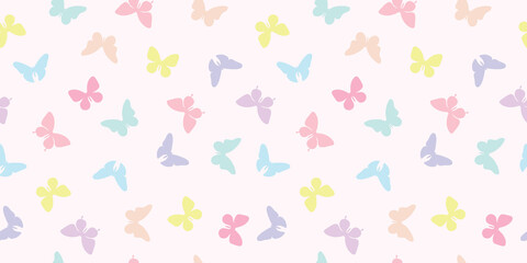 Pastel butterfly seamless repeat pattern background vector.