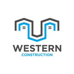 logo outline of modern residential house