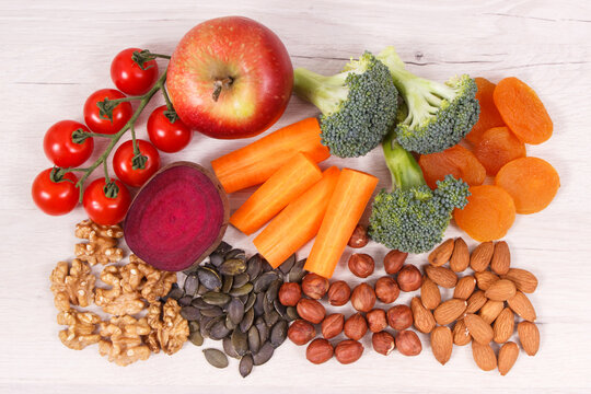 Healthy nutritious eating as source vitamin and minerals, food for brain health concept