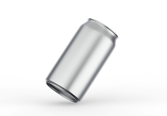 Metallic can mockup for beer, alcohol, juice, energy drink and soda, aluminium metal can mock up on isolated white background, 3d illustration