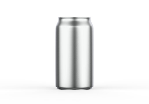 Metallic can mockup for beer, alcohol, juice, energy drink and soda, aluminium metal can mock up on isolated white background, 3d illustration
