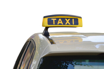 Taxi sign on white