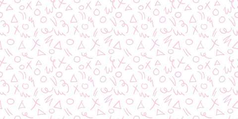 pink and white abstract doodles cute repeat background vector.