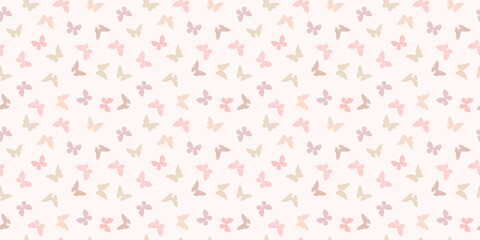 Butterfly silhouette vector pattern background.
