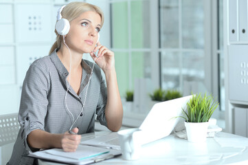 woman working with laptop