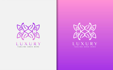Luxury Logo Design. Elegant Symbol with Geometric Modern Lines Combination. Usable For Business, Community, Foundation, Services, Company. Vector Logo Design Illustration.