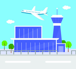 Airport area, Plane flat design