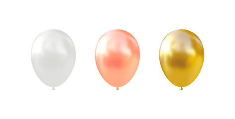 Vector 3d helium balloons. Realistic glossy 3d balloon.