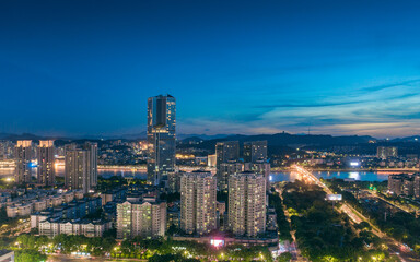 Obraz premium Night view of Huizhou City, Guangdong Province, China