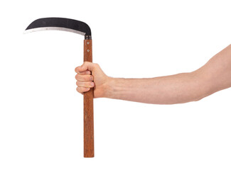 Japanese kama weapon, isolated on white