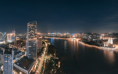 Obraz premium Night view of Huizhou City, Guangdong Province, China