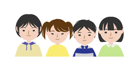 並んでいる少年少女たち
