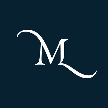 ML Initial handwriting logo vector