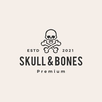 Skull pirates logo with retro style monochrome design. 21502240