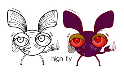 high fly smoking - vector