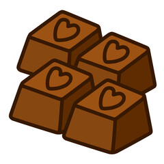 ハート模様のチョコ４個