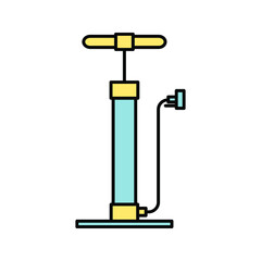bicycle pump line icon on white background color editable