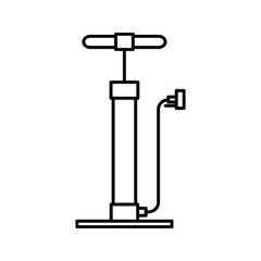 bicycle pump line icon on white background color editable