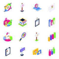 
Pack of Timeline Infographics Isometric Icons 
