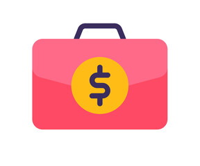 briefcase finance bag single isolated icon with flat style