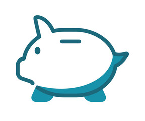 saving piggy storage single isolated icon with solid line style