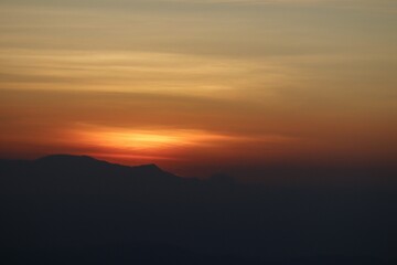 sunset in the mountains
