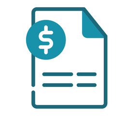 invoice document accounting single isolated icon with solid line style