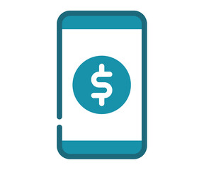 digital money cost single isolated icon with solid line style