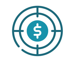 target profit goal single isolated icon with solid line style