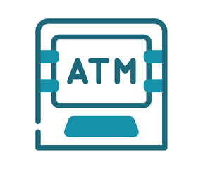 atm machine debit single isolated icon with solid line style