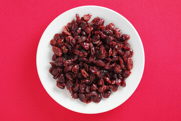 Dried cranberries in plate