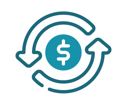 teal dollar sign with arrows clip art preview