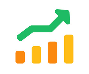 growth increase profit single isolated icon with flat style