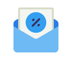 discount sales envelope single single isolated icon with flat style