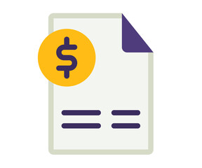 invoice document accounting single isolated icon with flat style