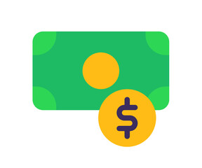 money fund cent single isolated icon with flat style