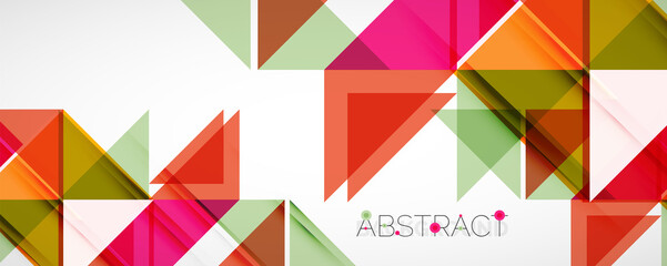 Geometric abstract background. Techno color triangle shapes. Vector illustration for covers, banners, flyers and posters and other designs
