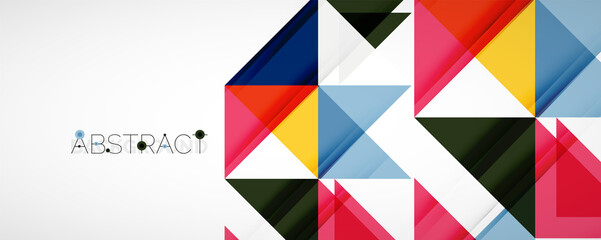 Geometric abstract background. Techno color triangle shapes. Vector illustration for covers, banners, flyers and posters and other designs